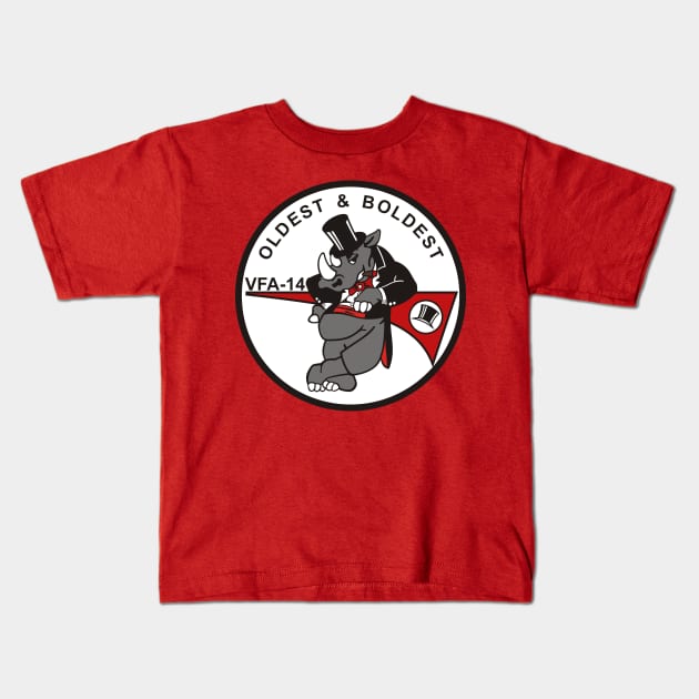 F/A18 Rhino - VFA14 Tophatters Kids T-Shirt by MBK